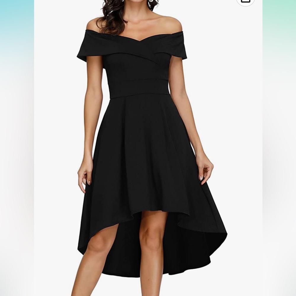 Jasambac Black Off Shoulder Formal Dress Women’s Size Medium Pockets - Picture 8 of 9